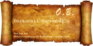 Oszkocsil Barnabás névjegykártya