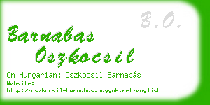 barnabas oszkocsil business card